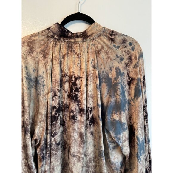 XCVI Women’s Ayro Wash Tunic Top Size L Marble Long Sleeve Boho Grunge Earthy - Picture 10 of 14